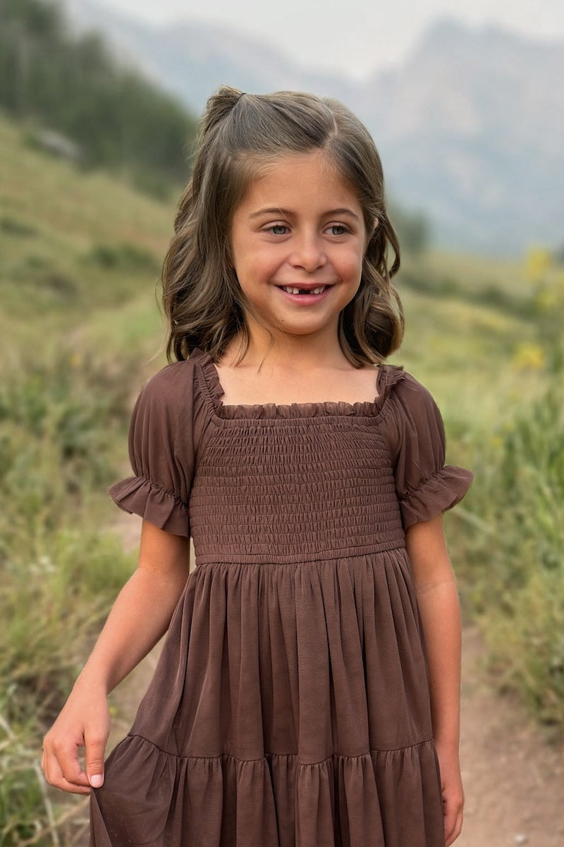 SS Girl's Dress Elle Midi (cocoa tulle)