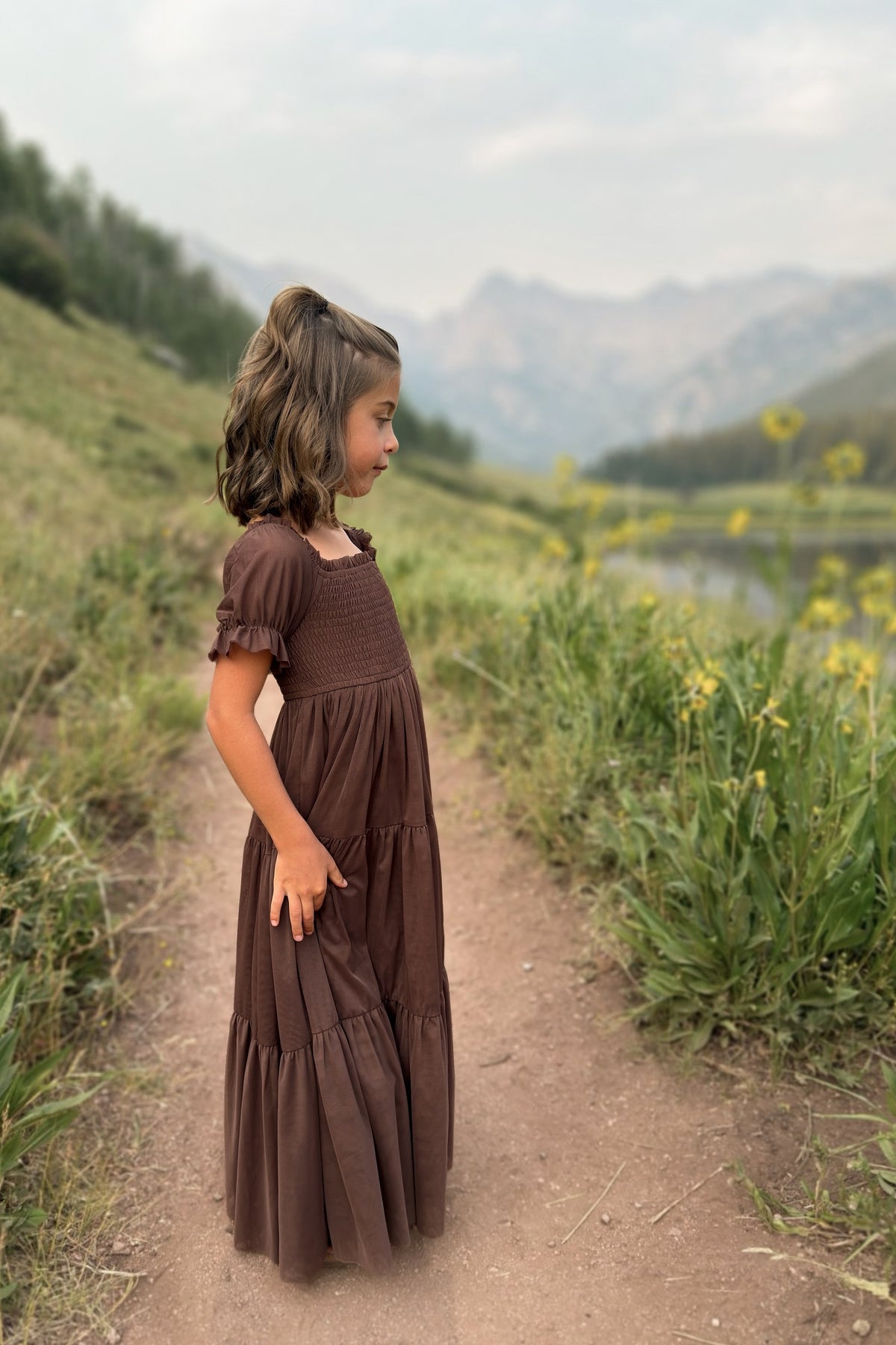 SS Girl's Dress Elle Midi (cocoa tulle)