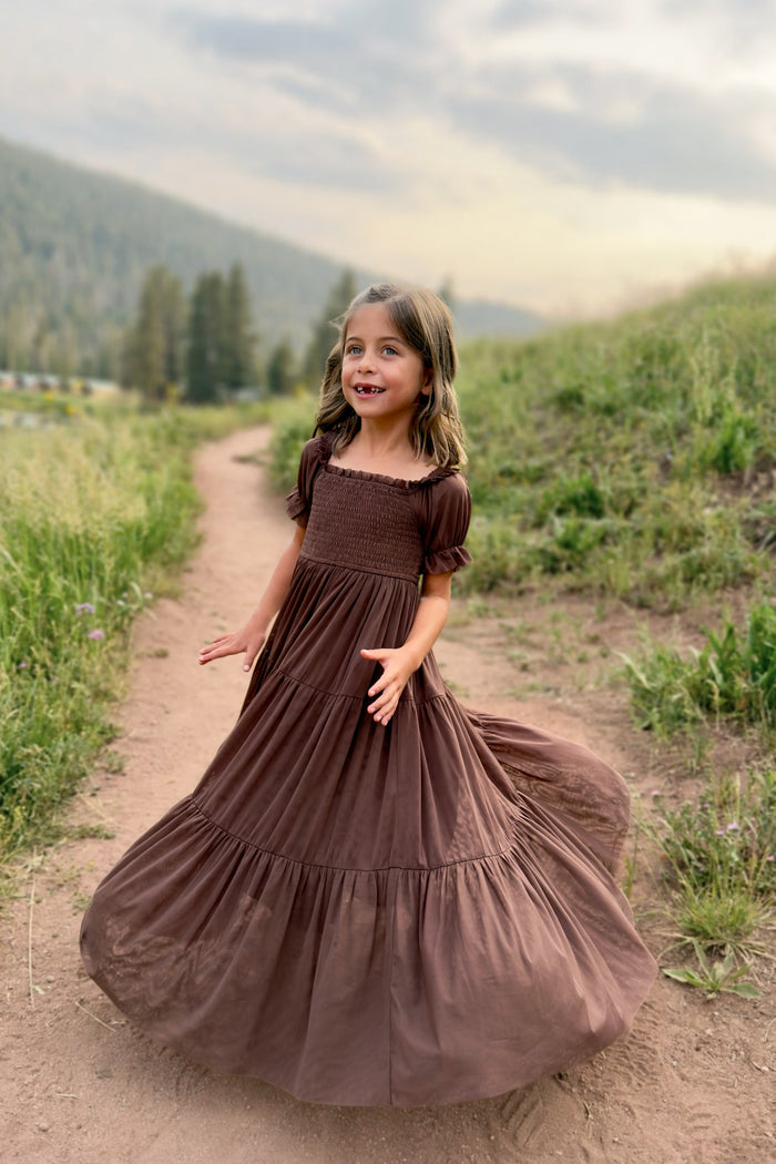SS Girl's Dress Elle Midi (cocoa tulle)