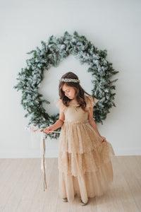 SS Girl's Dress Emilia Maxi (sequin gold tulle)