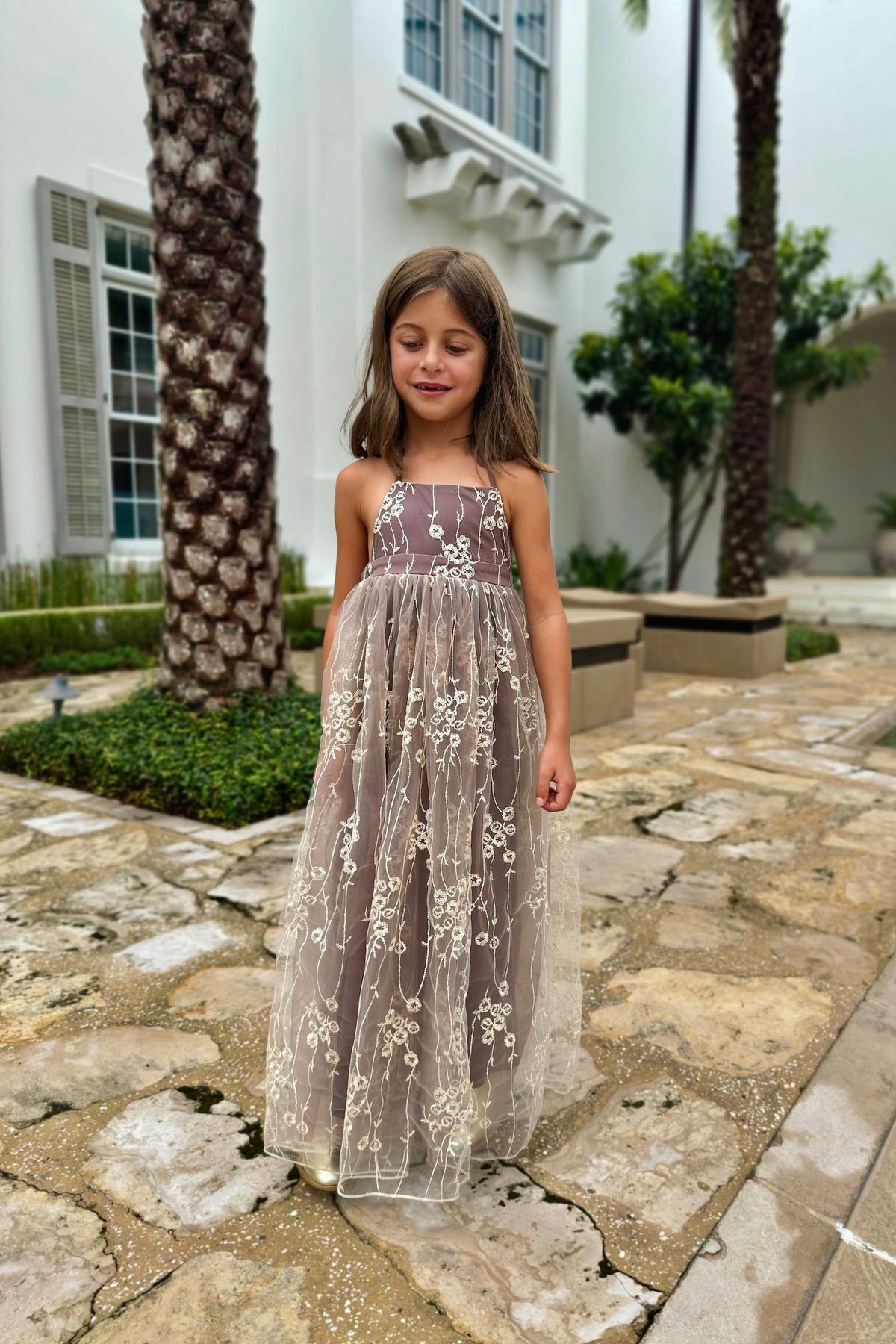 SS Girl's Dress Fiona Lace Dress (bark)