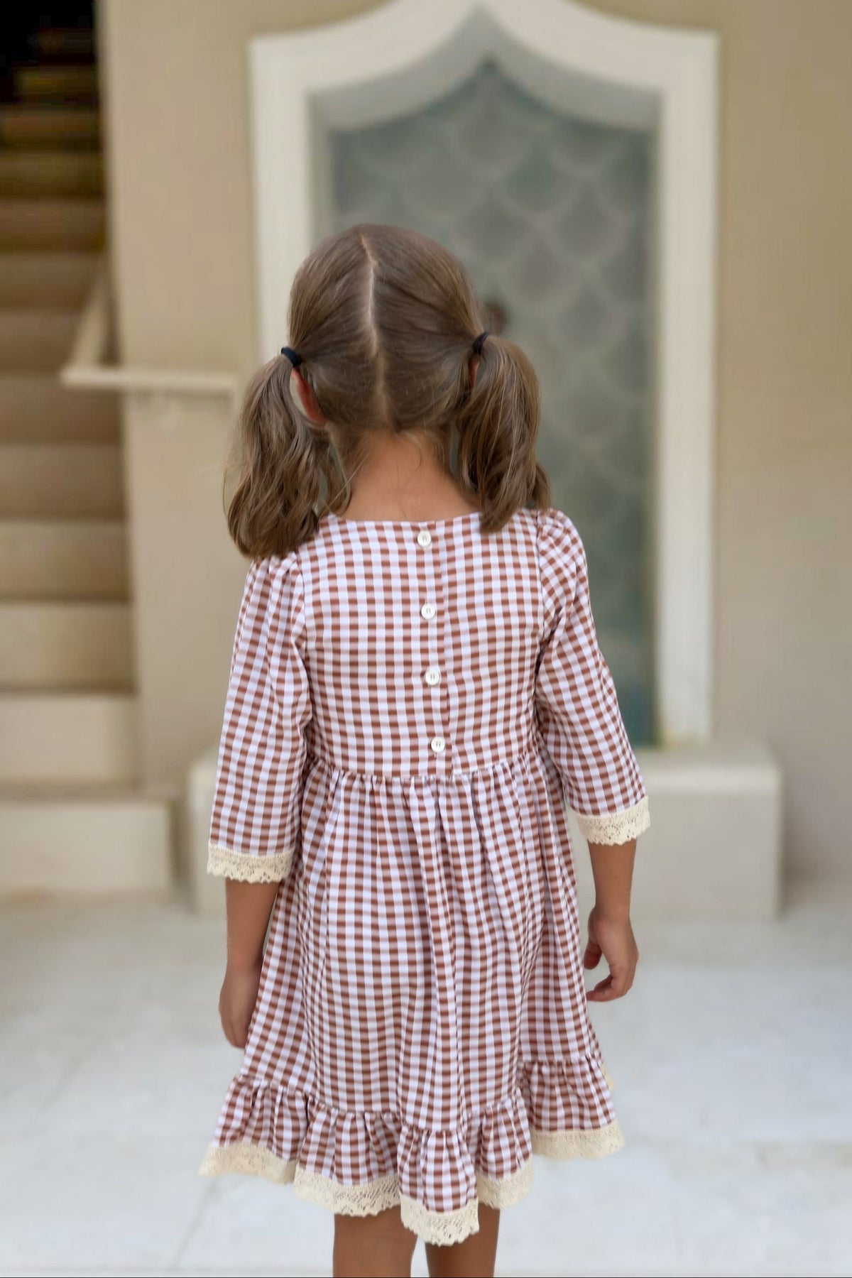 SS Girl's Dress Annie Dress (brown gingham)