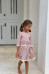 SS Girl's Dress Annie Dress (brown gingham)
