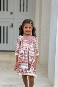 SS Girl's Dress Annie Dress (brown gingham)