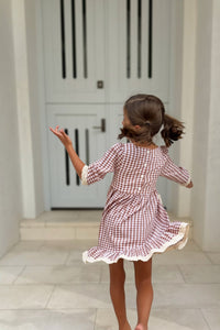 SS Girl's Dress Annie Dress (brown gingham)