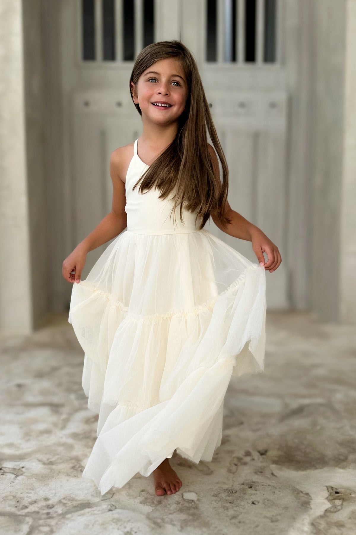 SS Girl's Dress Wendy Dress (antique ivory tulle)