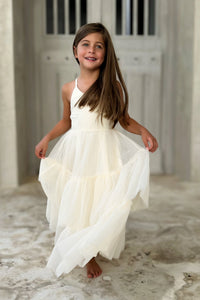 SS Girl's Dress Wendy Dress (antique ivory tulle)