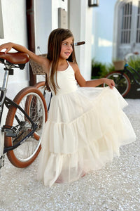 SS Girl's Dress Wendy Dress (antique ivory tulle)