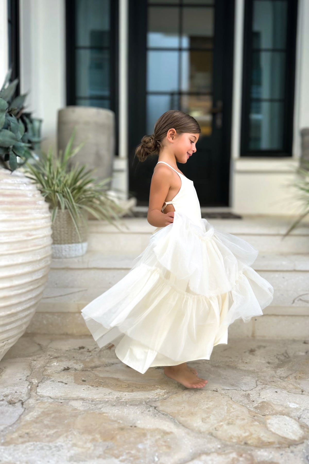 SS Girl's Dress Wendy Dress (antique ivory tulle)
