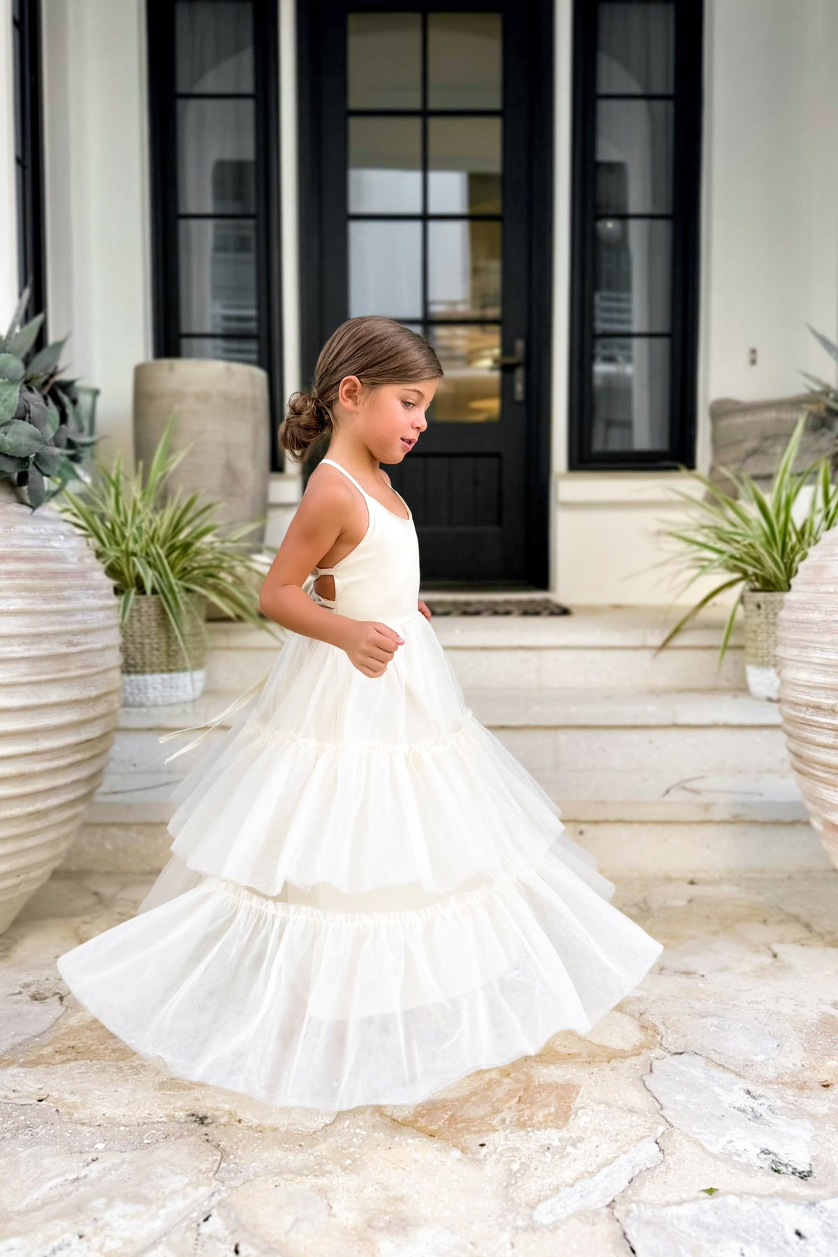 SS Girl's Dress Wendy Dress (antique ivory tulle)