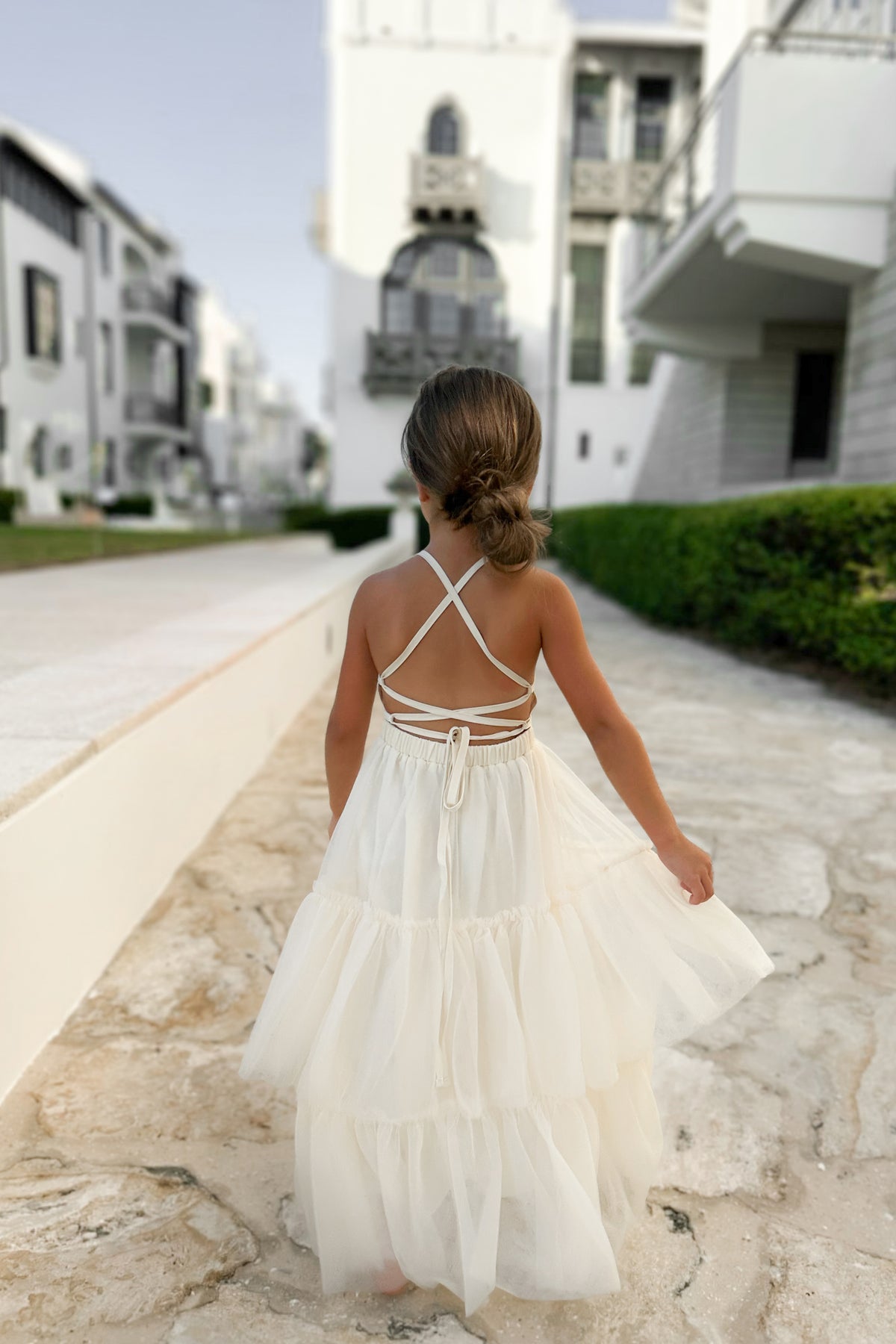 SS Girl's Dress Wendy Dress (antique ivory tulle)