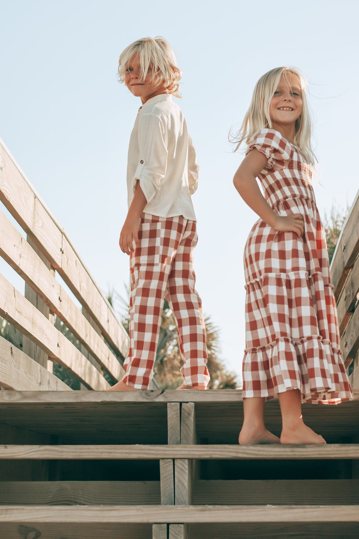 SS Girl's Dress Elle Midi (spice checkered)