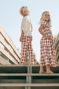 SS Girl's Dress Elle Midi (spice checkered)