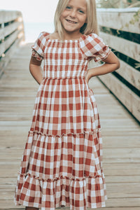 SS Girl's Dress Elle Midi (spice checkered)