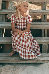 SS Girl's Dress Elle Midi (spice checkered)