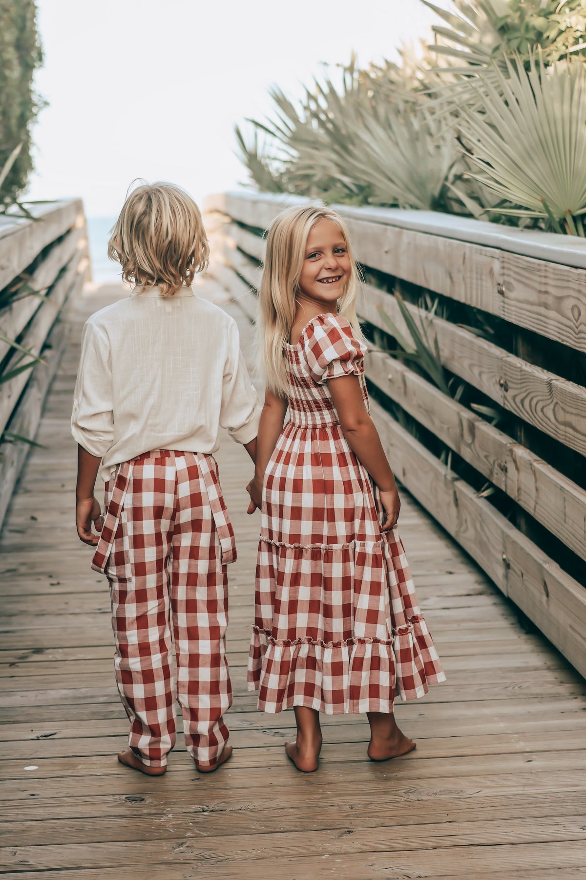 SS Girl's Dress Elle Midi (spice checkered)