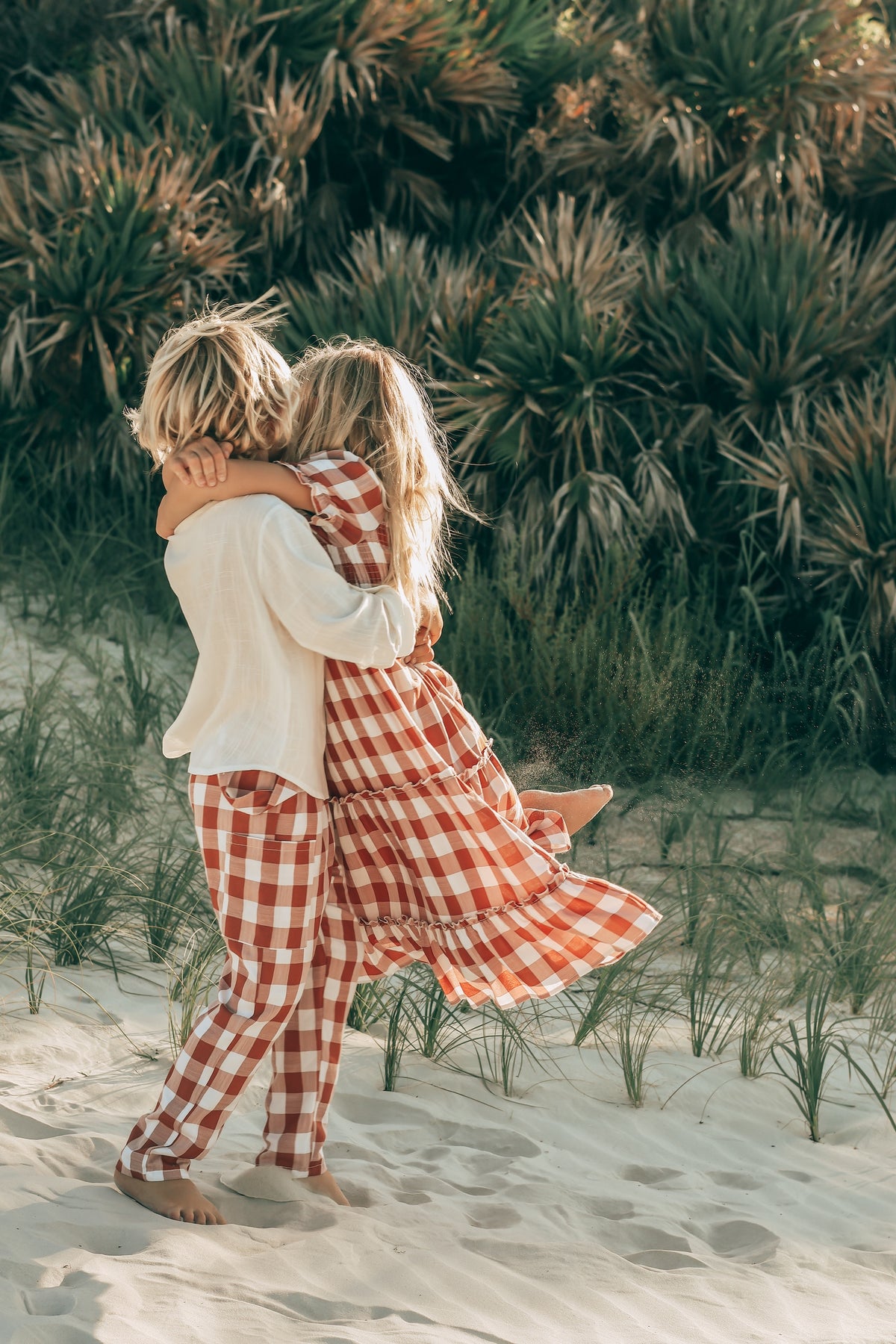 SS Girl's Dress Elle Midi (spice checkered)