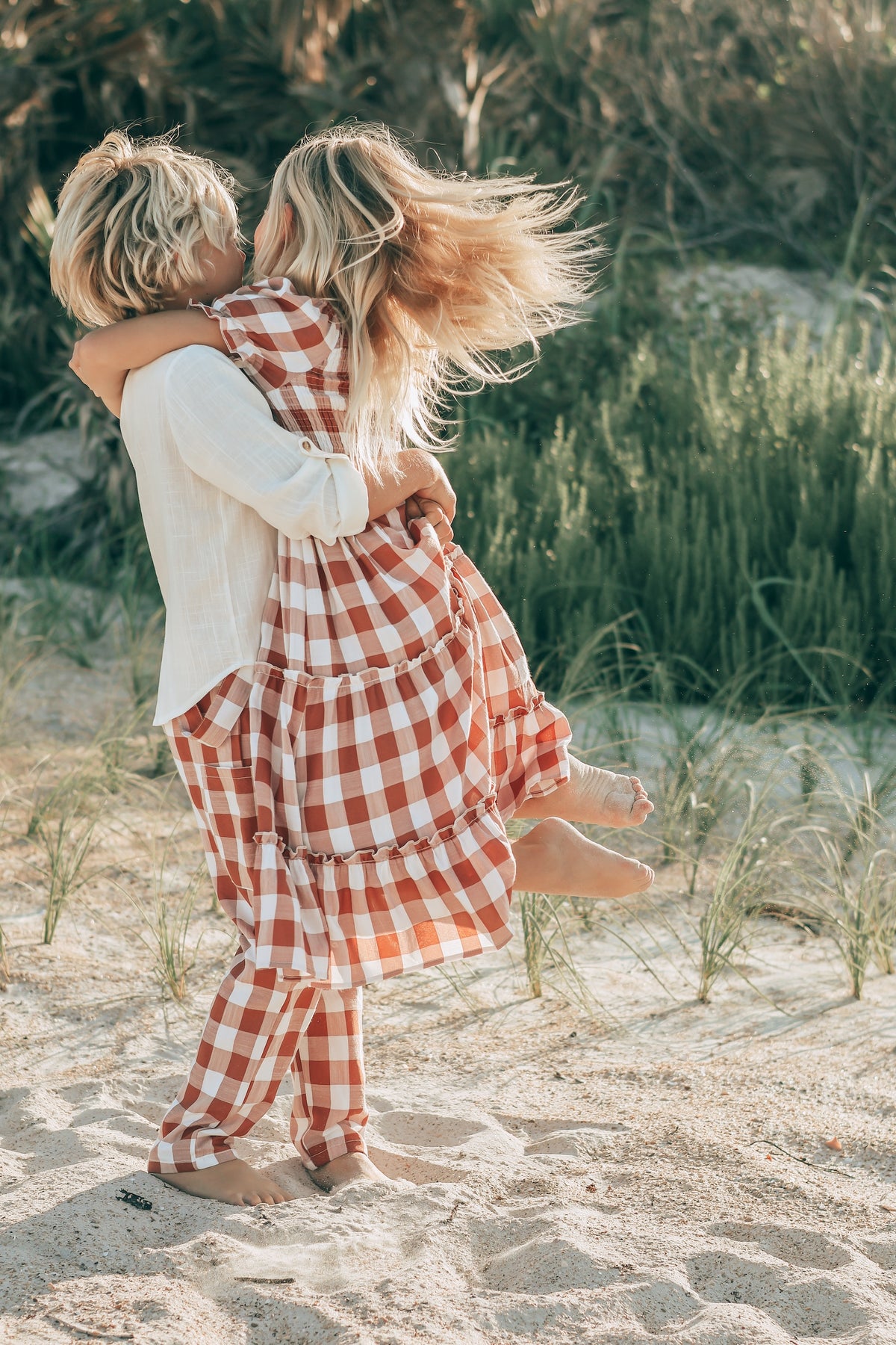 SS Girl's Dress Elle Midi (spice checkered)