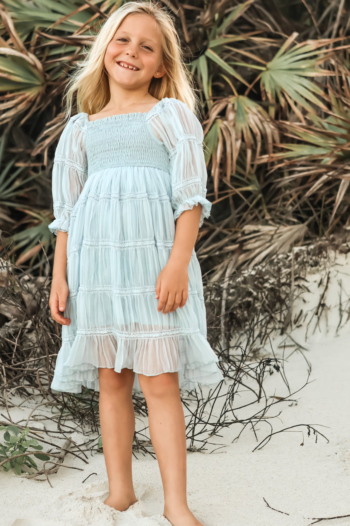 SS Girl's Dress Karina Dress (blue chiffon)