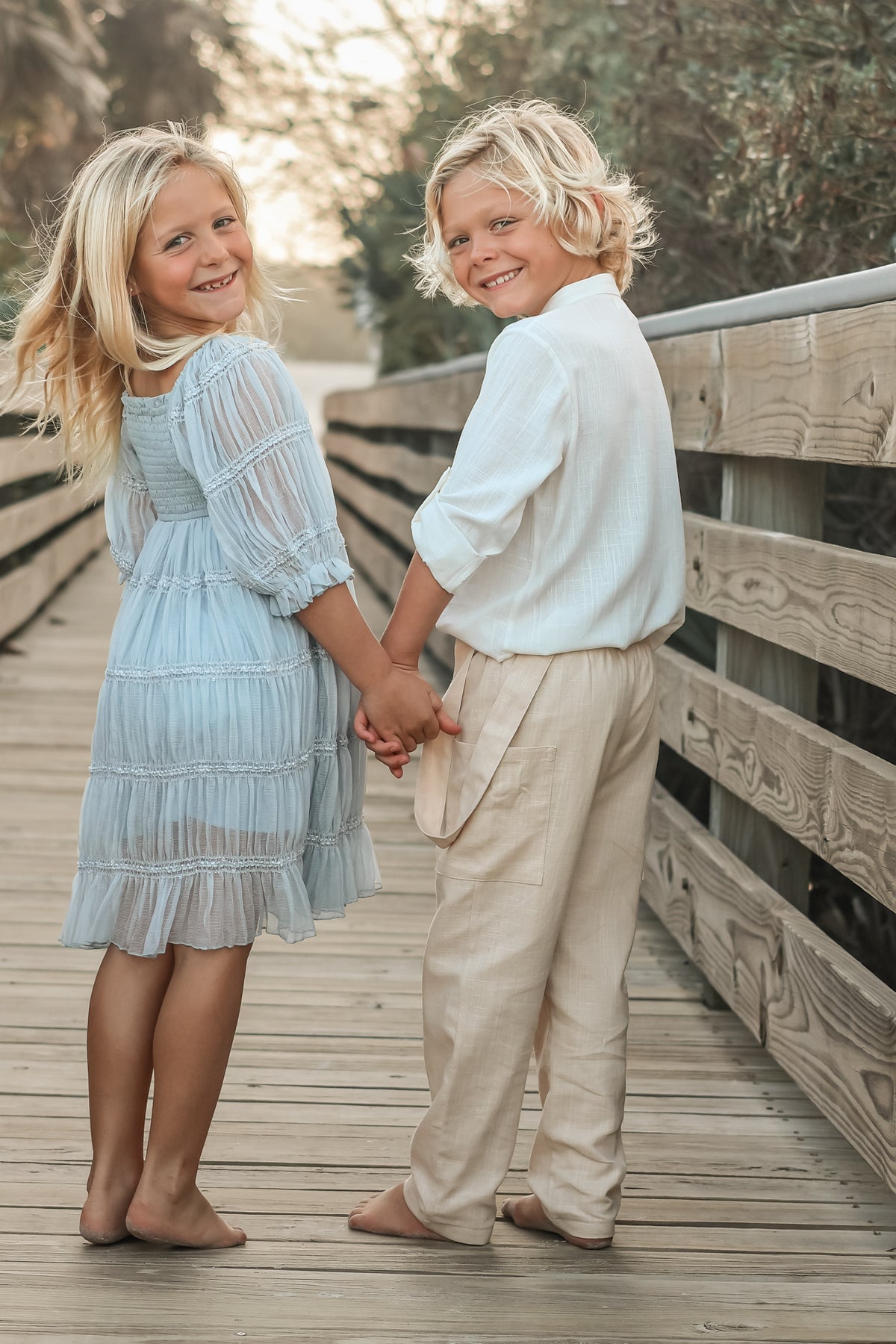 SS Boy's Top Ty Shirt (white linen)
