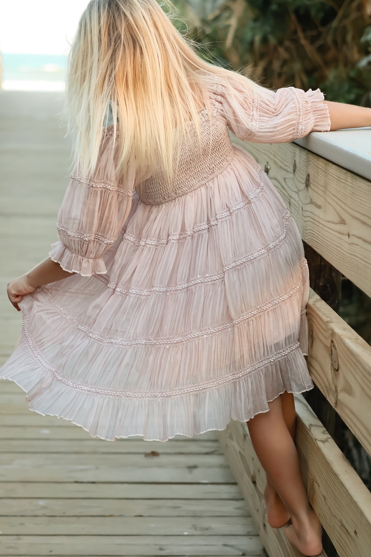 SS Girl's Dress Karina Dress (soft pink chiffon)