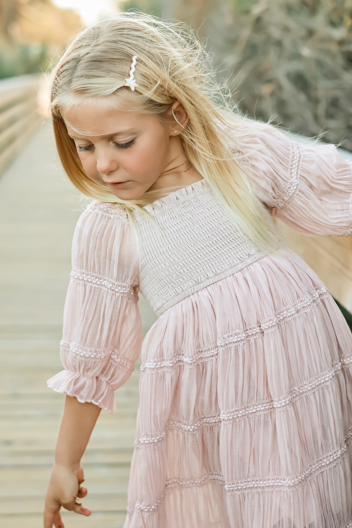 SS Girl's Dress Karina Dress (soft pink chiffon)