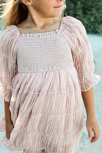 SS Girl's Dress Karina Dress (soft pink chiffon)