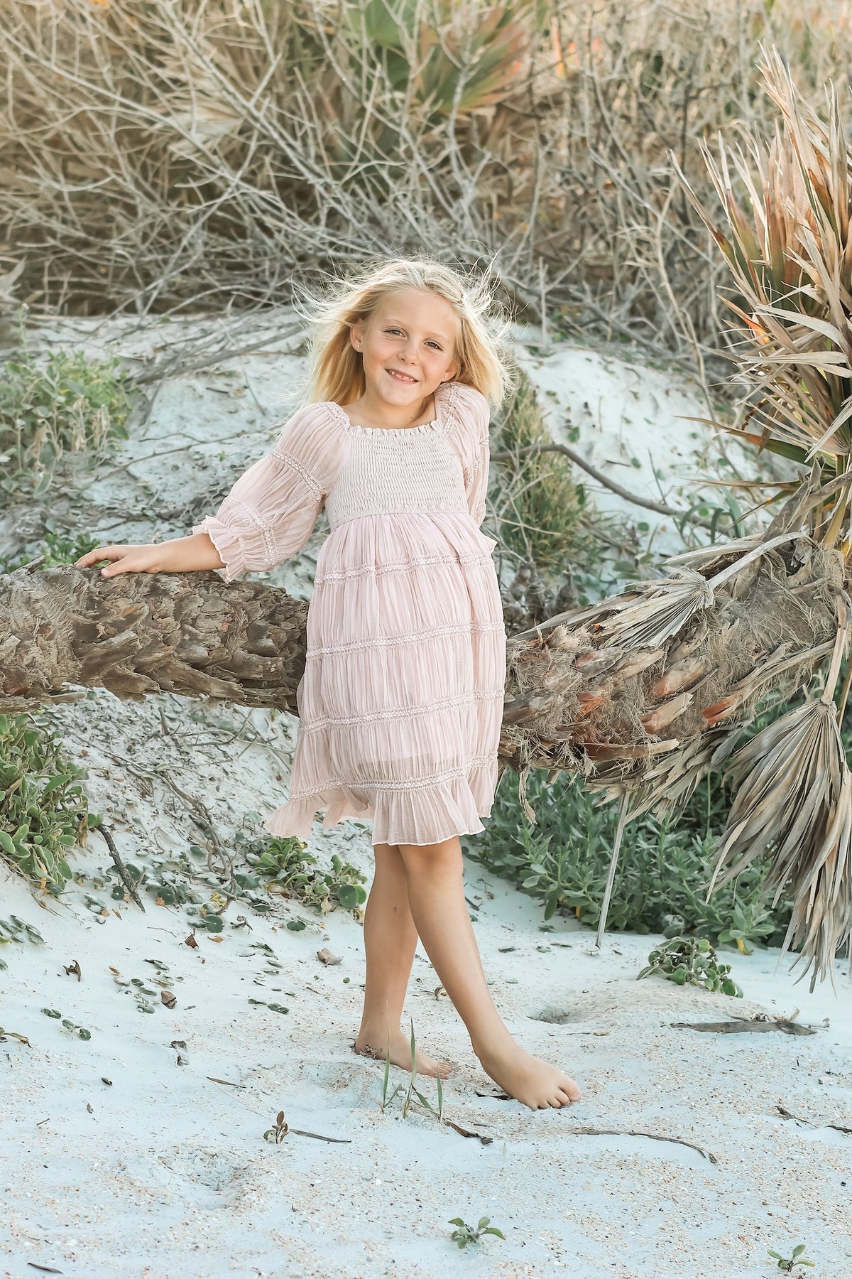 SS Girl's Dress Karina Dress (soft pink chiffon)