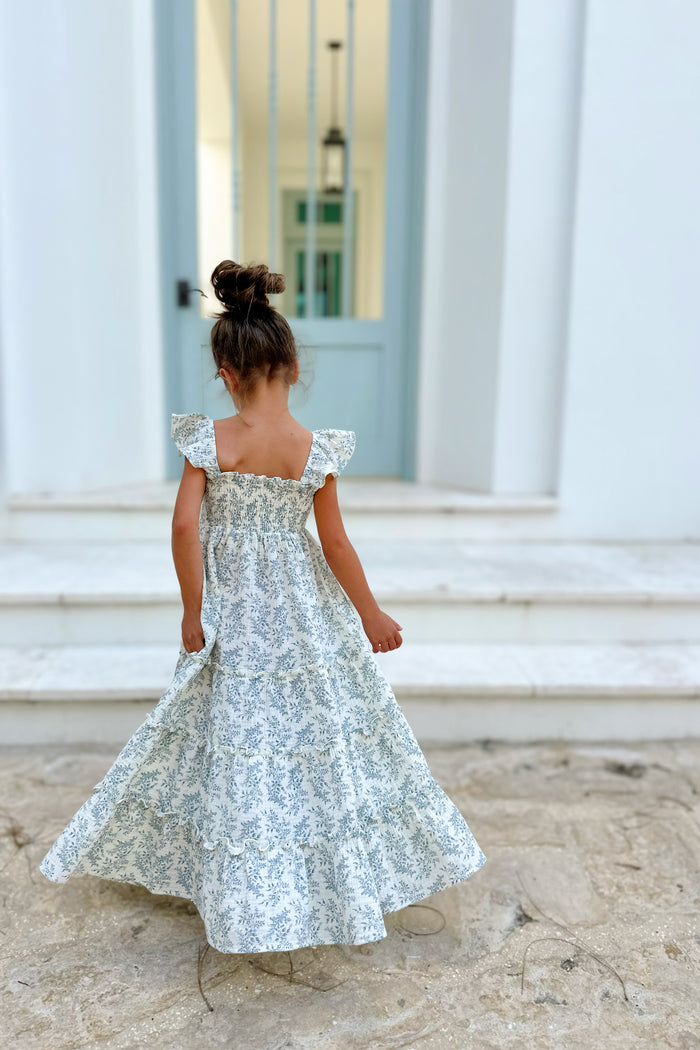 SS Girl's Dress Marabella Dress (blue mist floral)