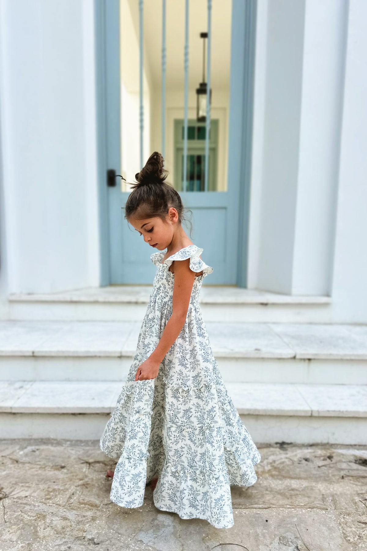 SS Girl's Dress Marabella Dress (blue mist floral)