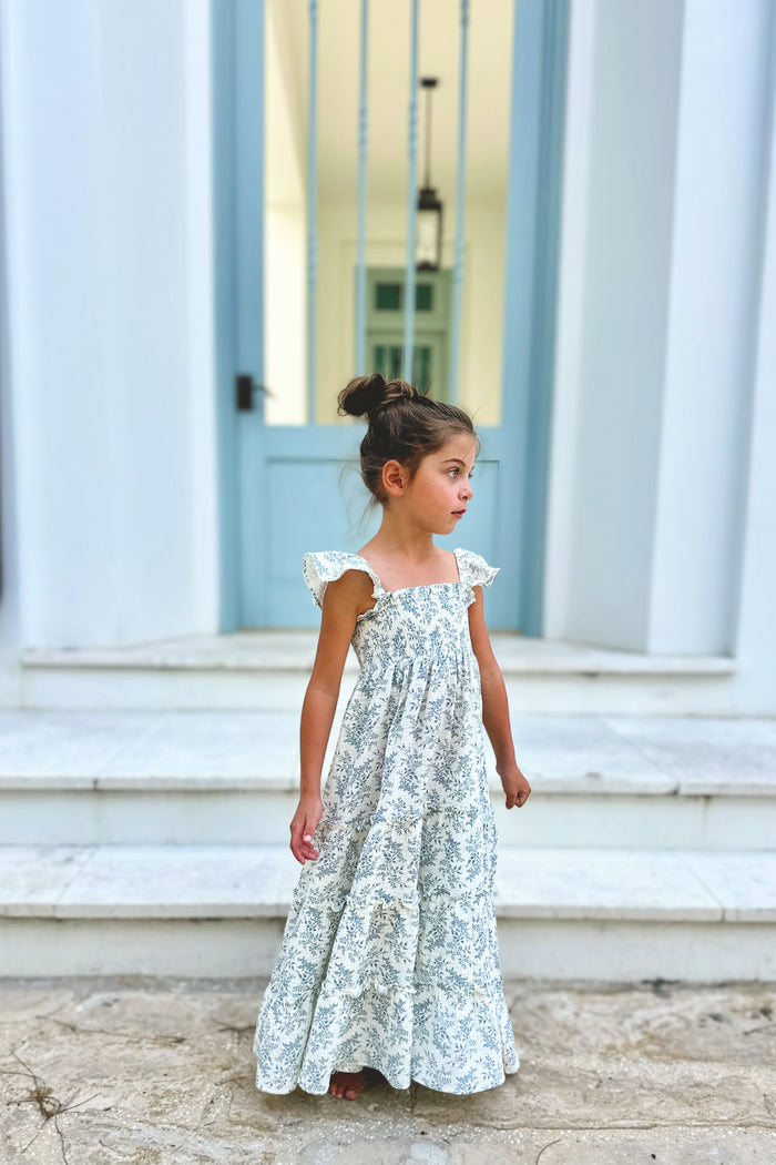 SS Girl's Dress Marabella Dress (blue mist floral)