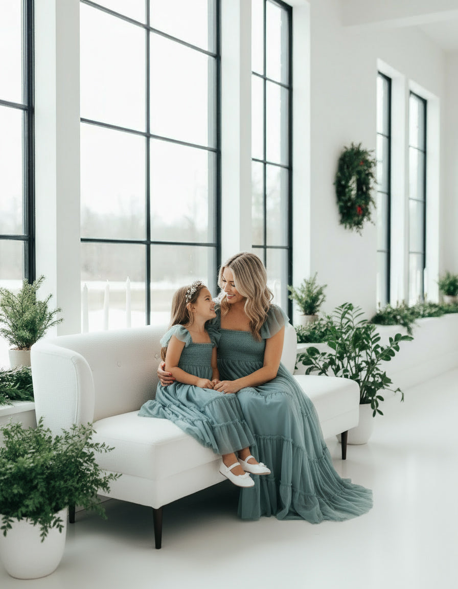 SS Girl's Dress Marabella Dress (soft teal tulle)