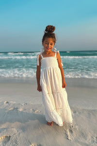 INDIE BLUE Girl's Dress Mary Dress (white eyelet) FINAL SALE