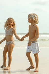 LB Girl's Swim Scoopback Set (ash embroidered)