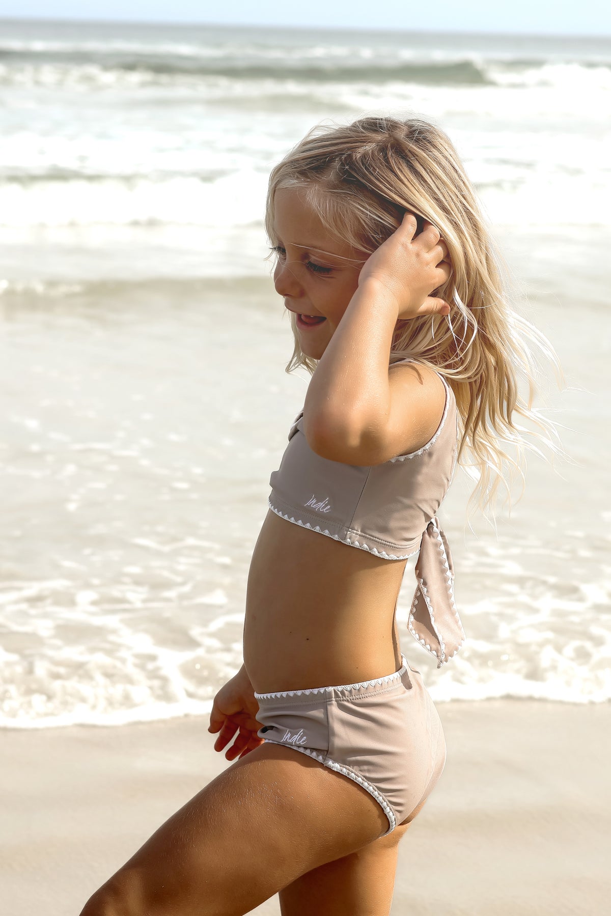 LB Girl's Swim Scoopback Set (ash embroidered)