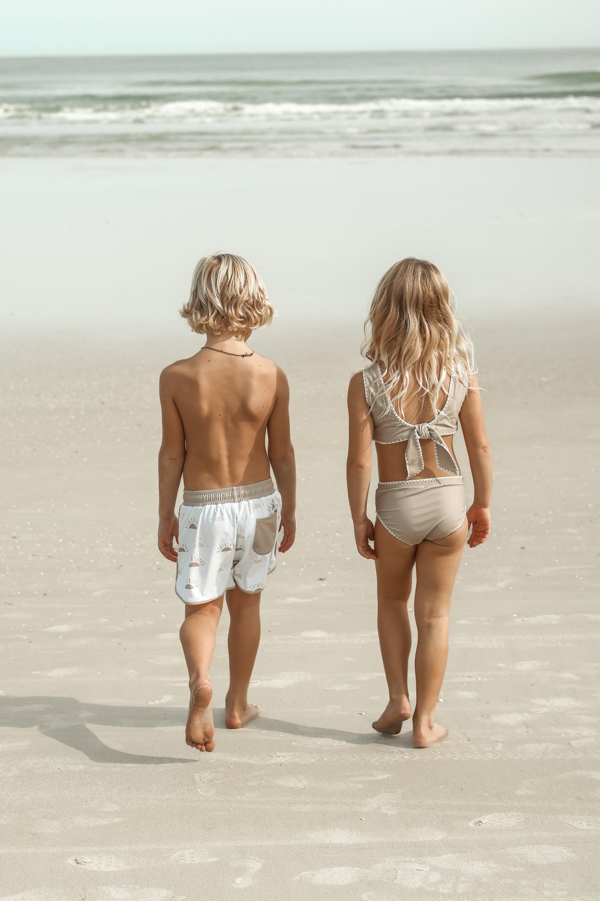 LB Girl's Swim Scoopback Set (ash embroidered)