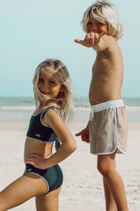 LB Girl's Swim Scoopback Set (midnight embroidered)