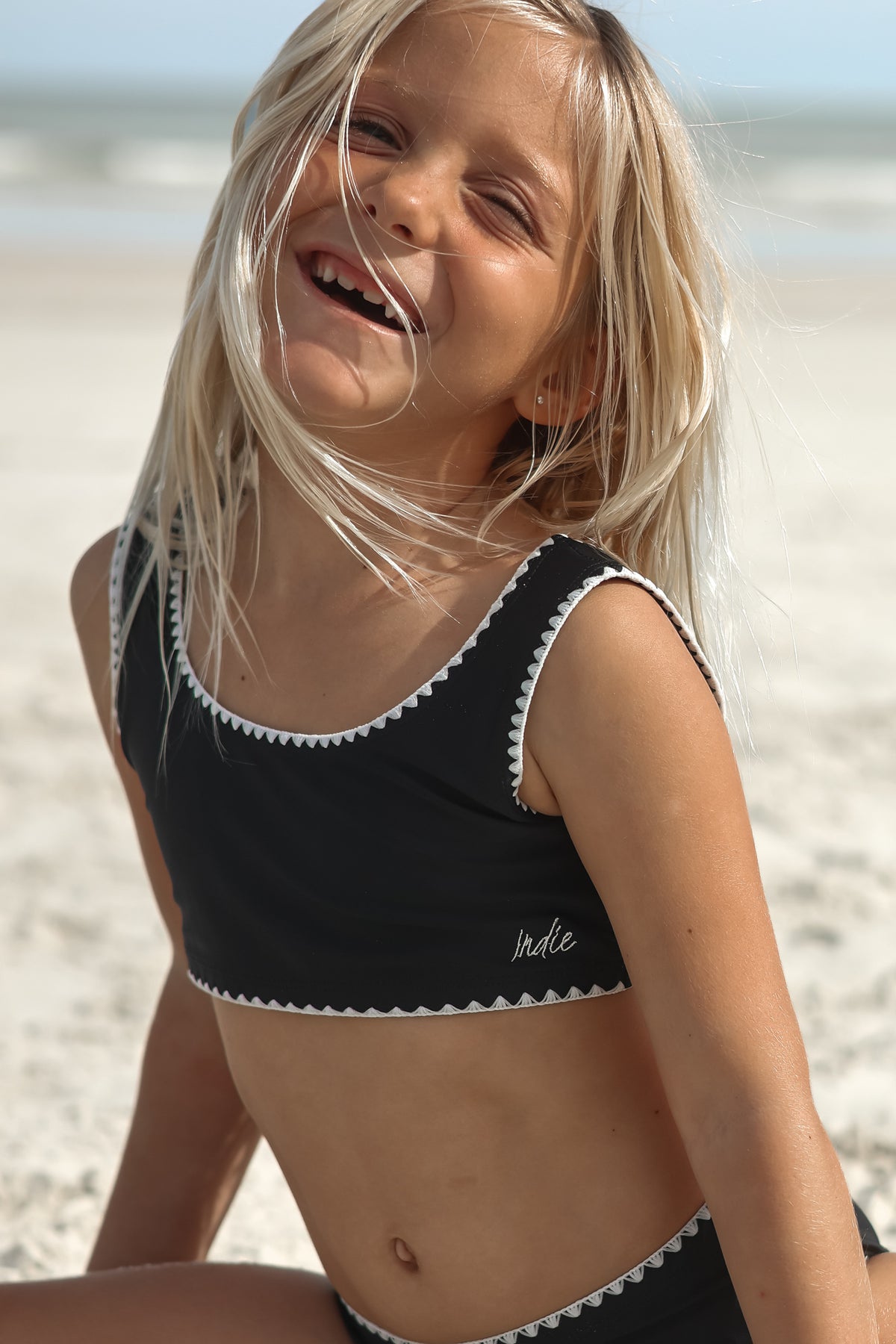 LB Girl's Swim Scoopback Set (midnight embroidered)