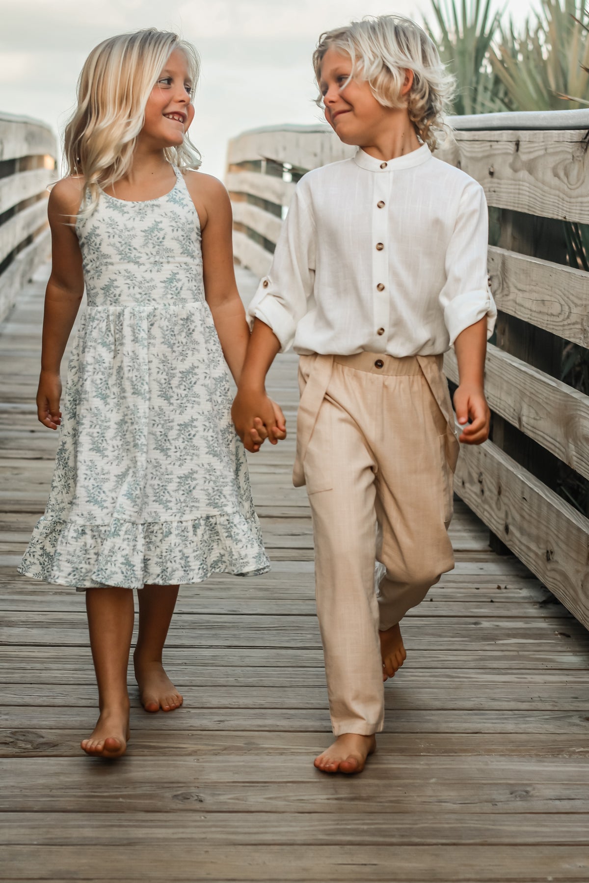 SS Boy's Top Ty Shirt (white linen)