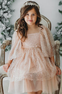 SS Girl's Dress Uma Dress (sequin pink tulle)