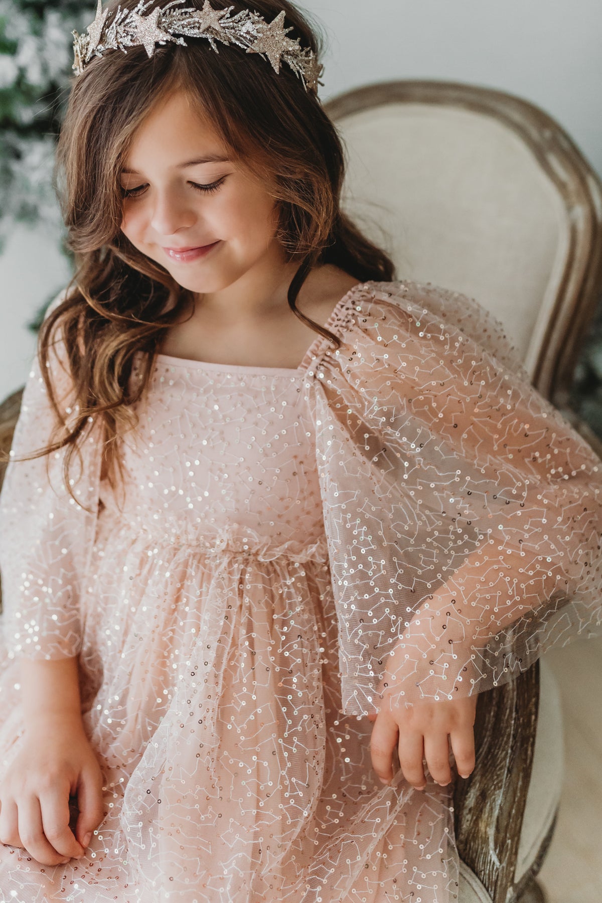 SS Girl's Dress Uma Dress (sequin pink tulle)