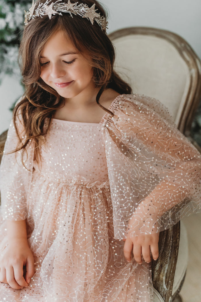 SS Girl's Dress Uma Dress (sequin pink tulle)