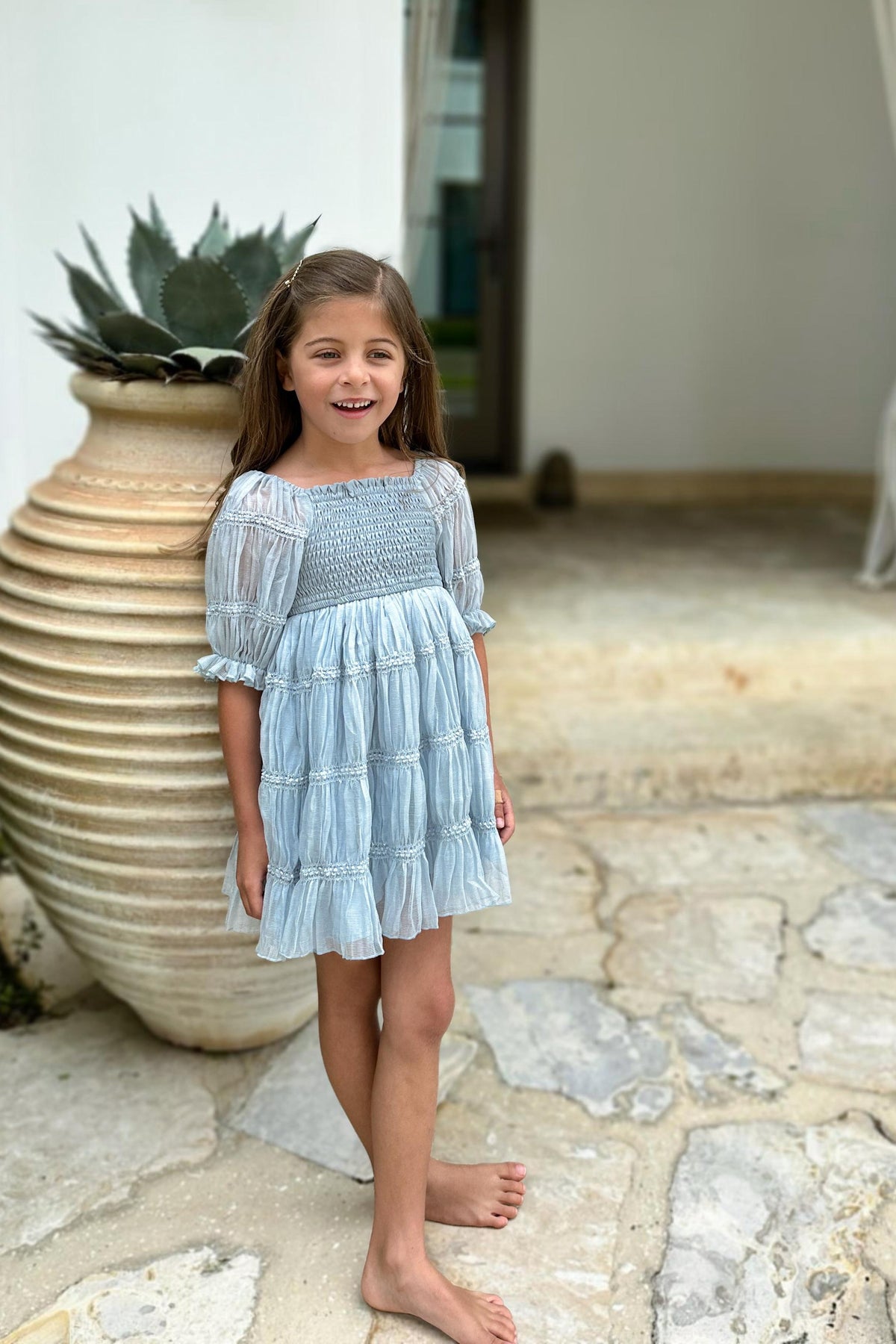 SS Girl's Dress Karina Dress (blue chiffon)