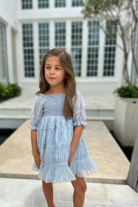 SS Girl's Dress Karina Dress (blue chiffon)