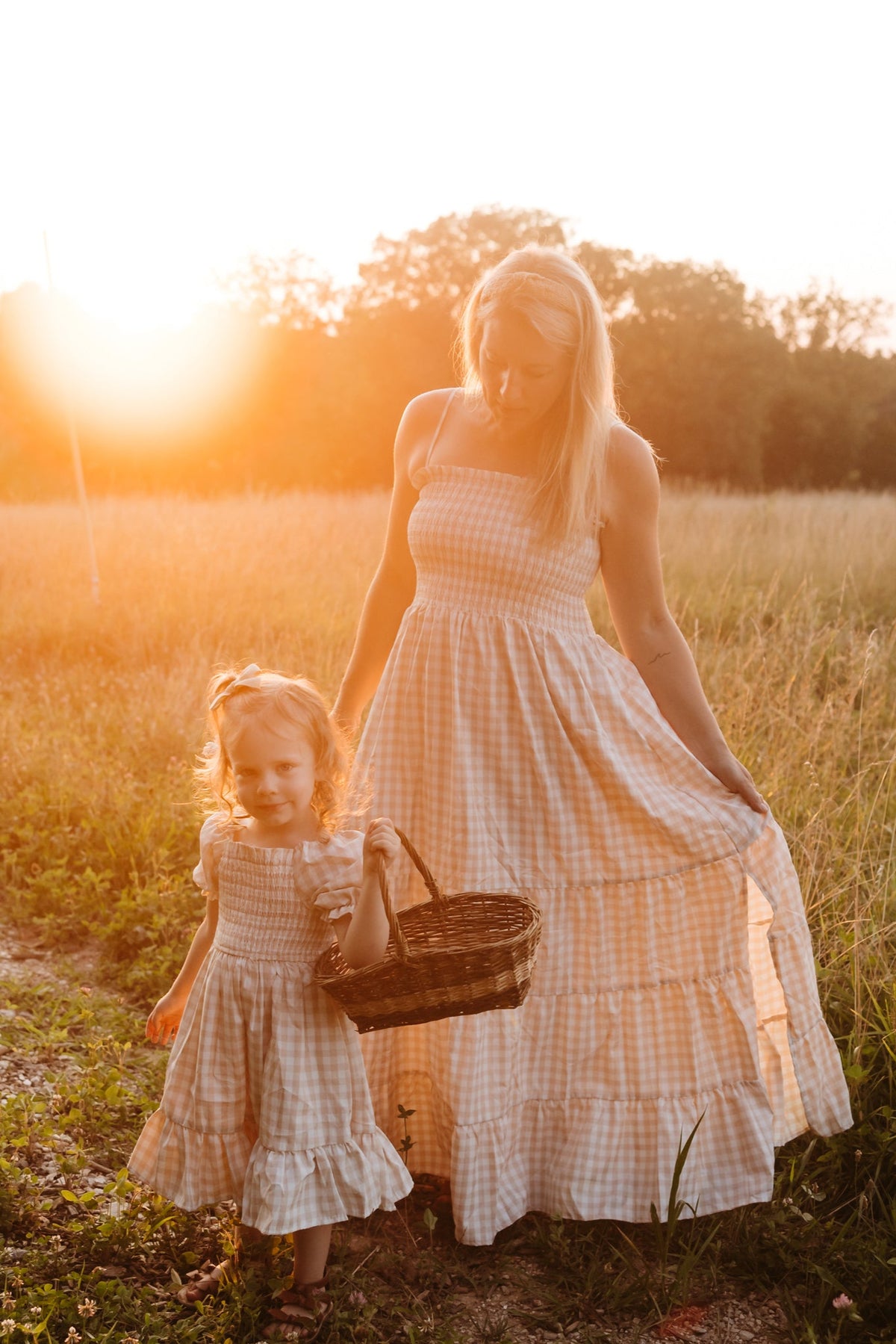 SS Girl's Dress Karina Dress (tan gingham)