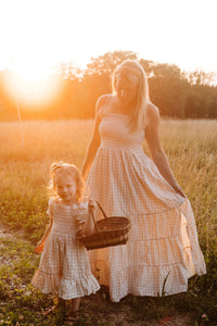SS Girl's Dress Karina Dress (tan gingham)