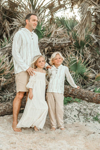 SS Men's Top Men's Knox Hoodie (desert stripe linen)