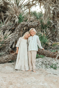 SS Boy's Top Knox Hoodie (desert stripe linen)