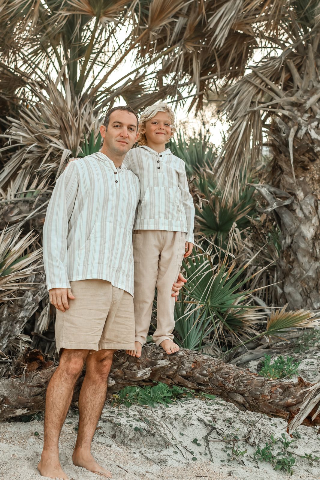 SS Boy's Top Knox Hoodie (desert stripe linen)