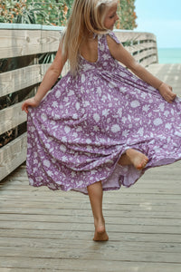 LB Girl's Dress Liza Maxi (lilac blooms)